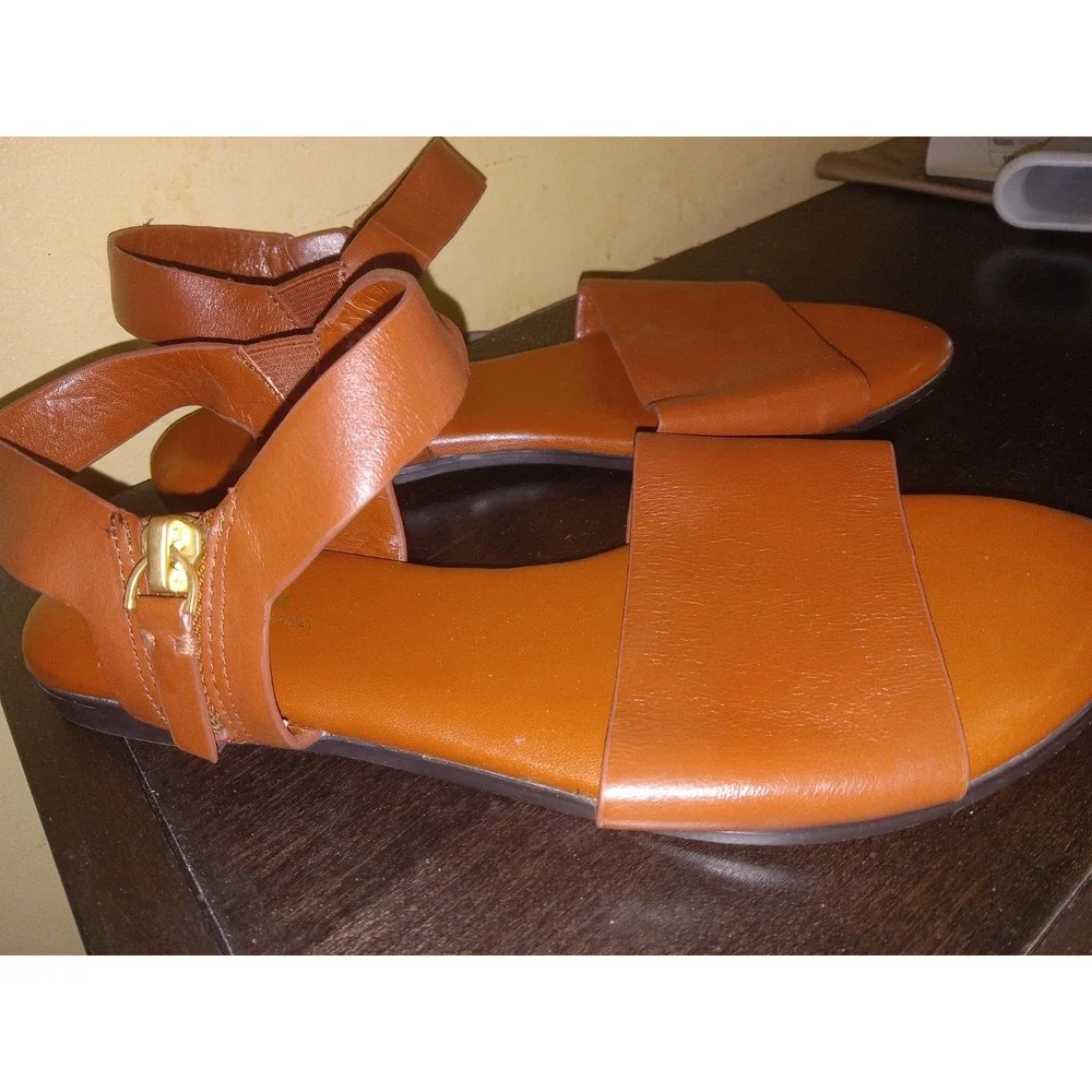 Kate Spade Saturday Women's Size‎ 6 Leather Strappy Sandals Brown Shoes Zip Up